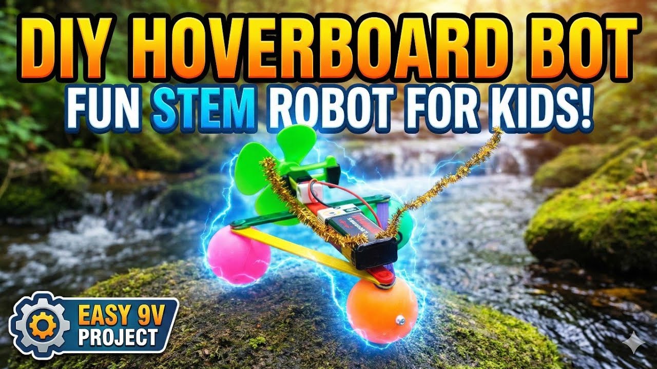 🛹🤖 How to Make a DIY Hoverboard Bot | Fun STEM Robot for Kids | Easy 9V Project