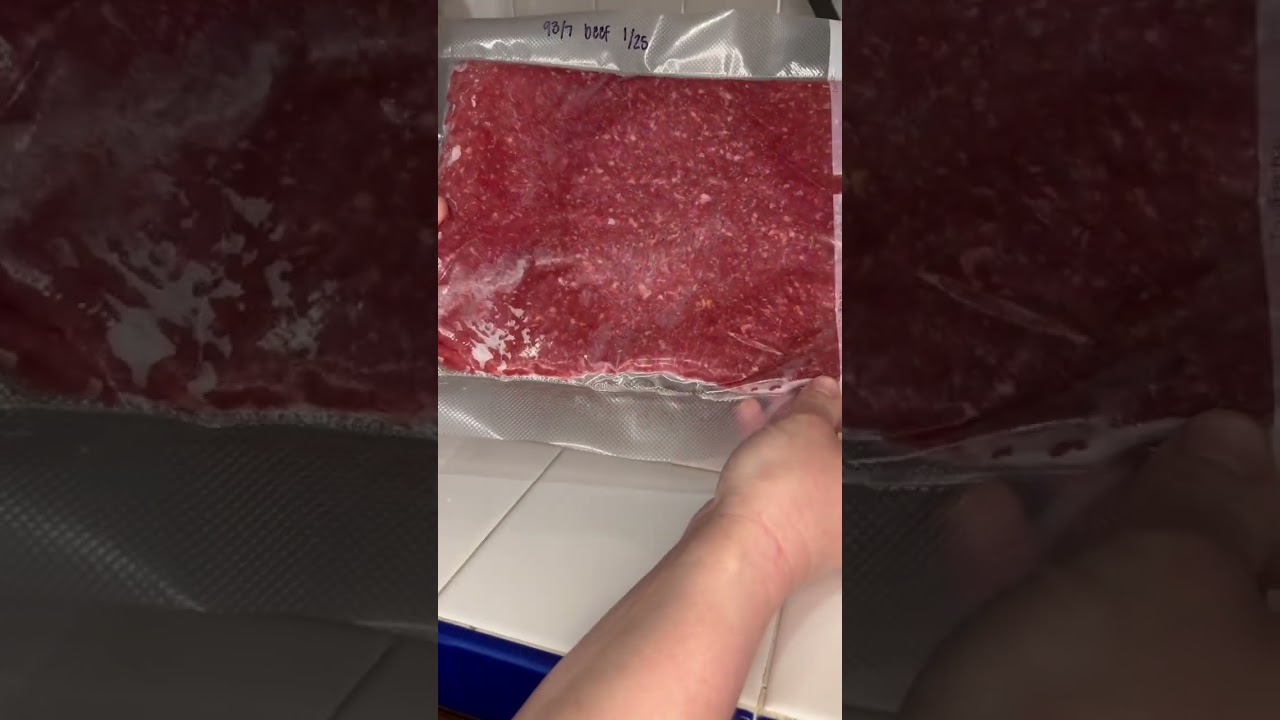 Freezing meat.