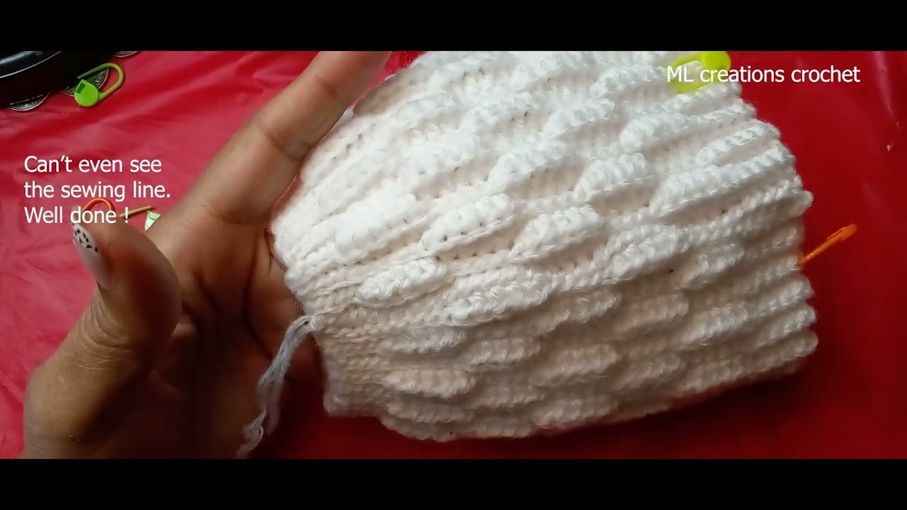 Almond stitch hat, step by step | easy crochet. Wow ! sewing line invisible !