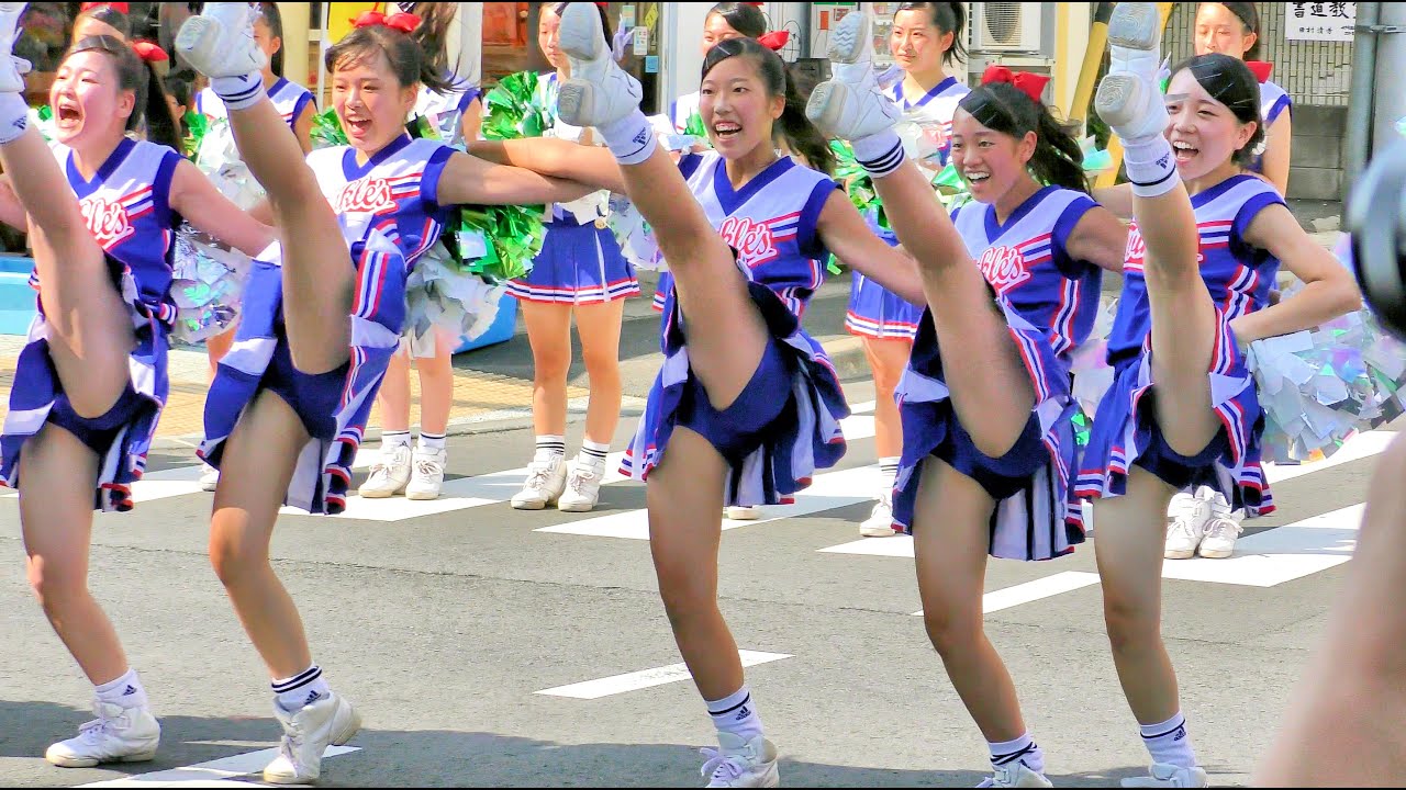4K茨城県立水戸商業高等学校チア・ダンス部「Blue Twinkle’s」 第58回水戸黄門まつり上市パレード6