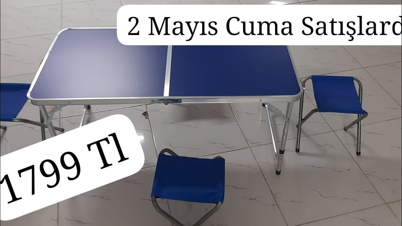 Bim Aktüel Ürünleri / KATLANABİLİR ALÜMİNYUM KAMP MASASI SETİ #keşfet #bimaktuel