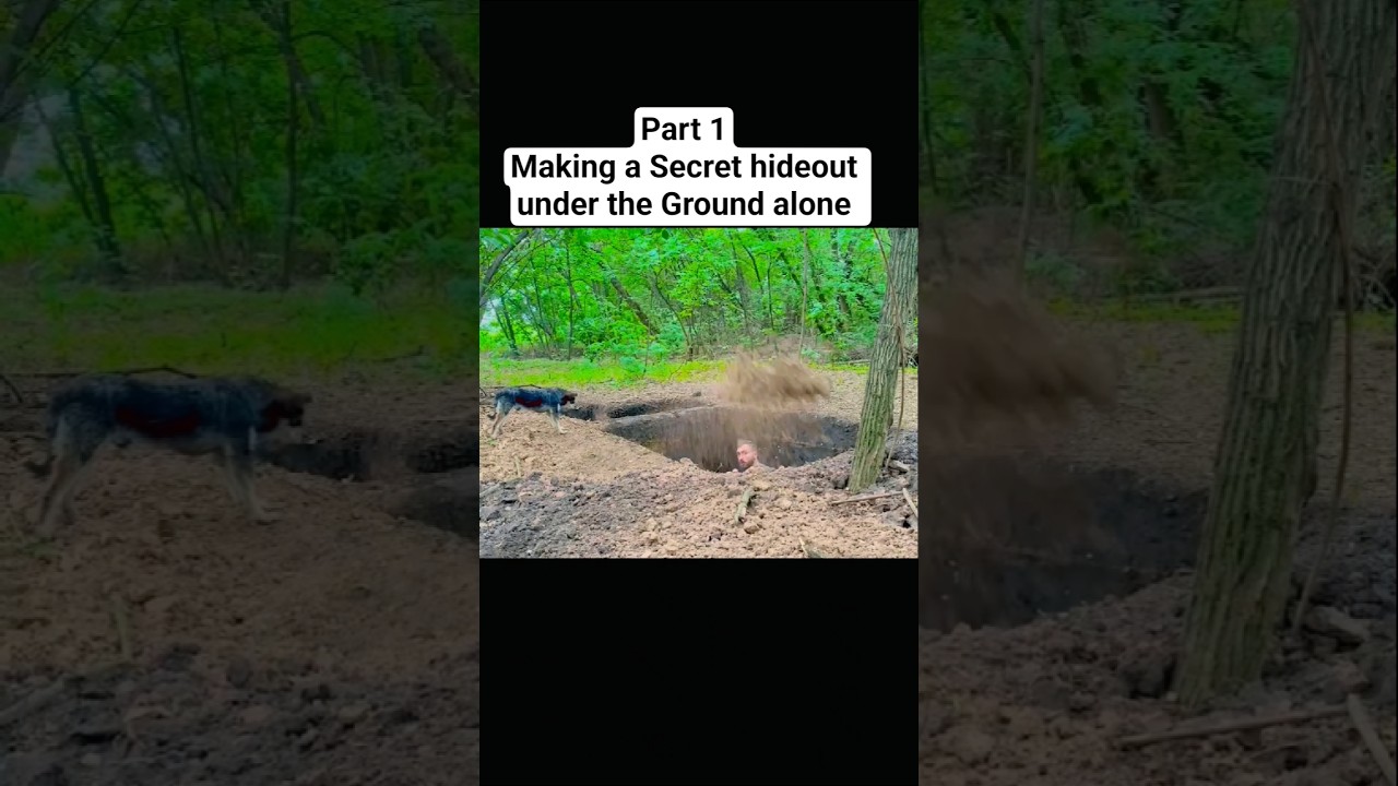 #part1 Making a Secret hideout under the Ground alone for overnight#survivalskills#naturelovers#camp
