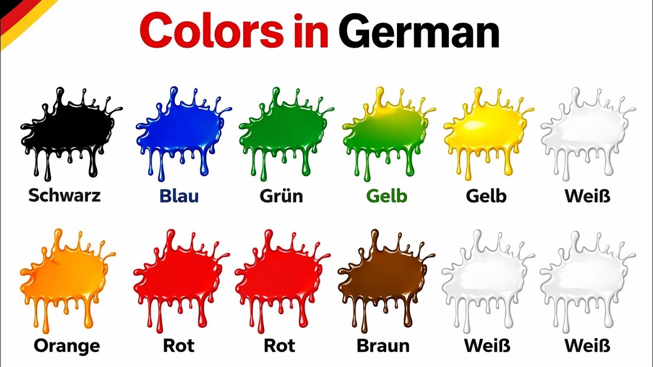 Learn German Colors for Beginners 🇩🇪 | Colors in German with Pronunciation | German Vocabulary A1