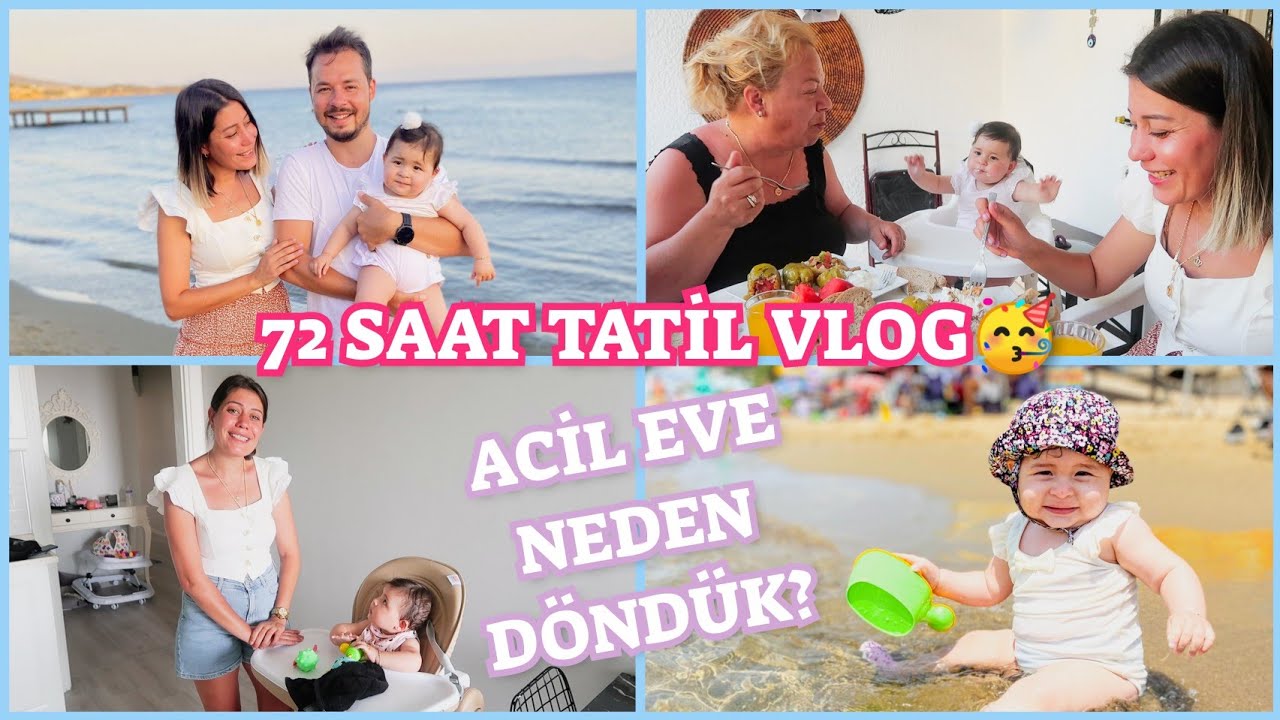 72 SAAT TATİL VLOG🎉ACİL EVE GİTMELİYİZ😱SAHİLE HAVUZ YAPTIK☀️YAZ SOFRASI