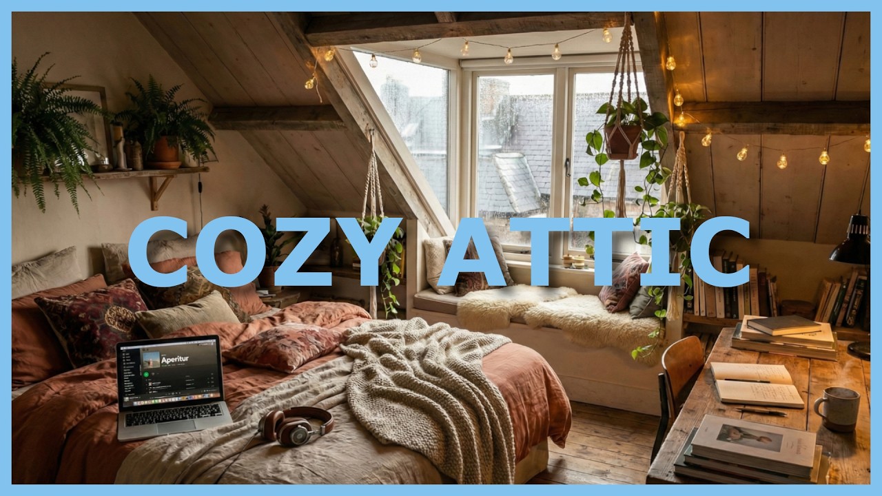 Cozy Attic Ambience ❄️ Snowy Day, Dark Piano & Fender Rhodes (Twin Peaks Vibes) | Study, Focus, Work