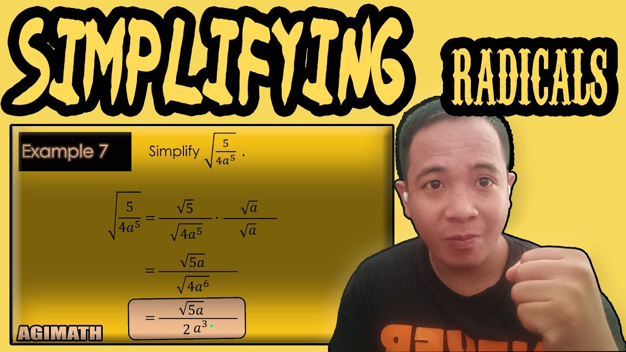 SIMPLIFYING  RADICALS|REMOVING PERFECT POWERS|REDUCING THE ORDER|RATONALIZATION