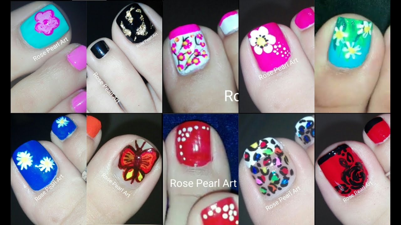 Toe Nail Art Compilation # 3 Toe Nail Art Designs Step By Step Tutorials | Rose Pearl
