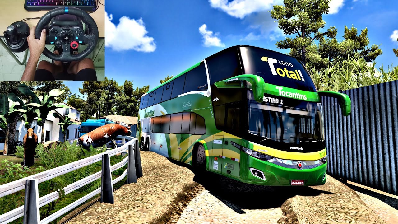 Exploring Village Roads | Bus simulator game | Euro Truck Simulator 2 - Logitech G29 Setup