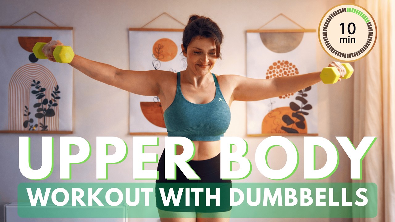 10 MIN TONED UPPER BODY WORKOUT (Dumbbells Only) | Standing Dumbbell Exercises at Home, No Talking