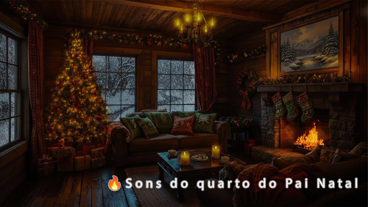 Notte di Natale in stanza calda nella foresta invernale | Suono rilassante per dormire meglio
