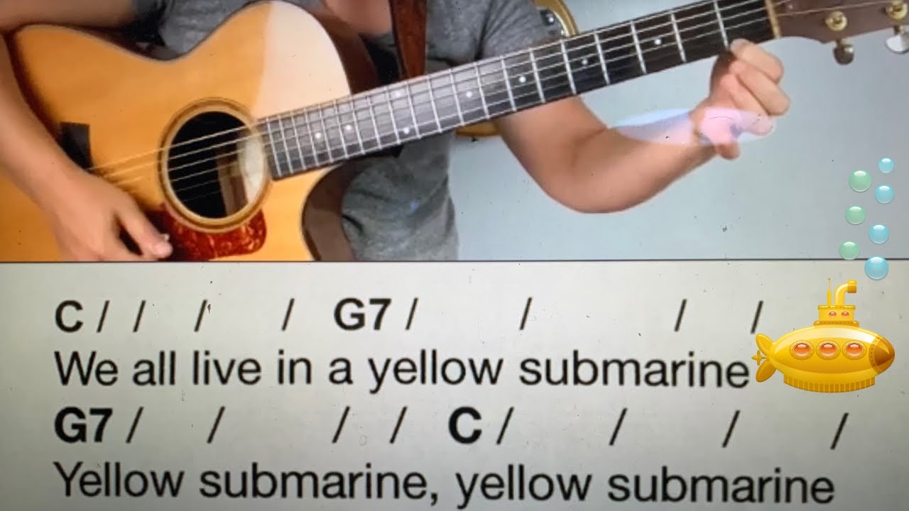 Yellow Submarine: Simple Chorus Guitar Play-Along