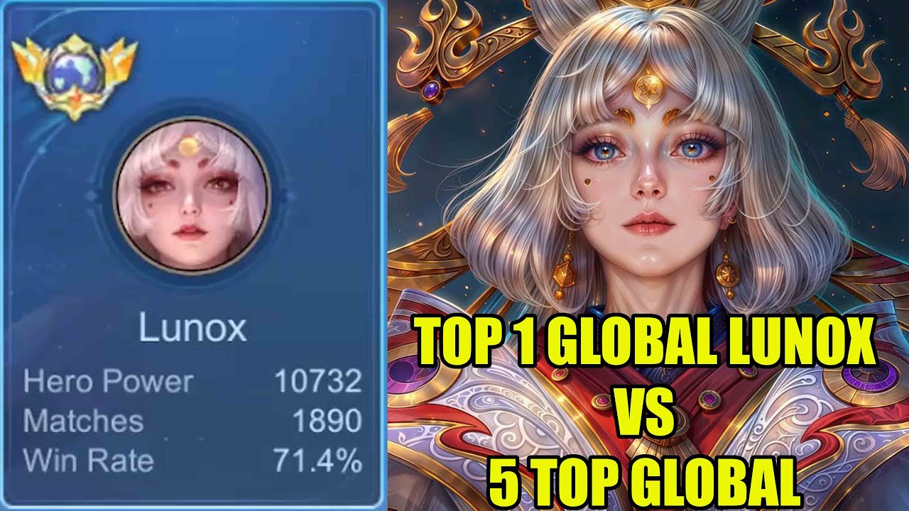 KING LUNOX top 1 global vs 5 top global rank mobile legends