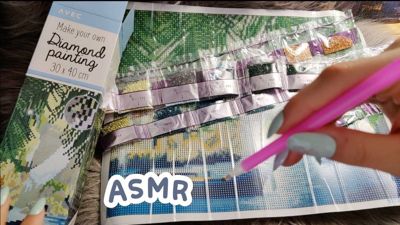 ASMR Trying out painting with diamonds for the first time  🧐