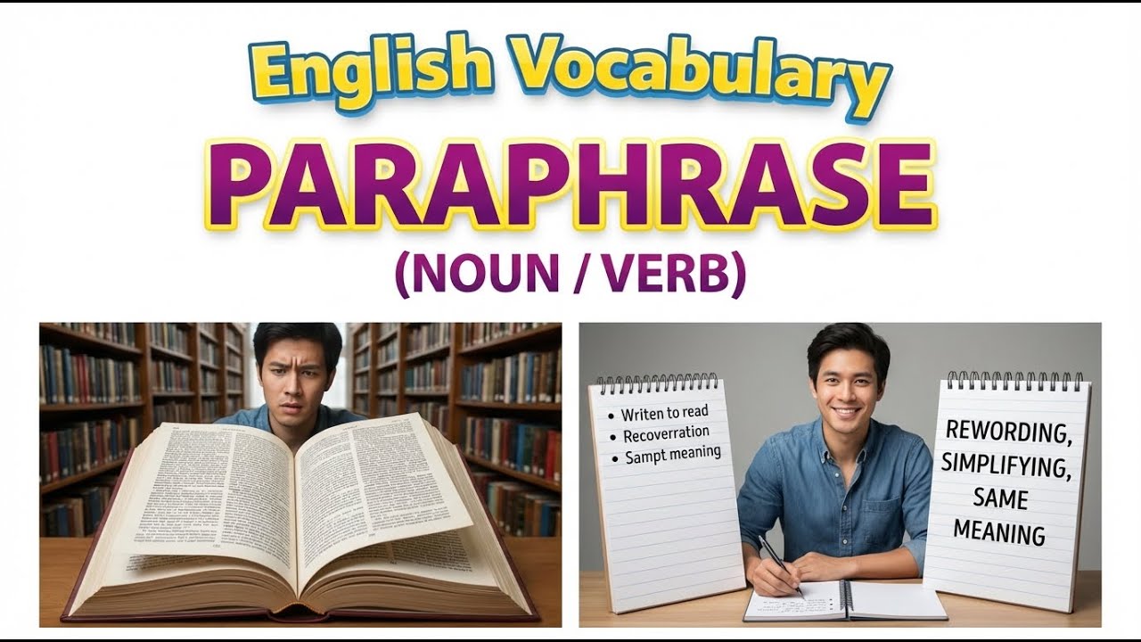 1825) Paraphrase –  Word Meaning, word use,  Synonyms & Antonyms  |  English vocab builder