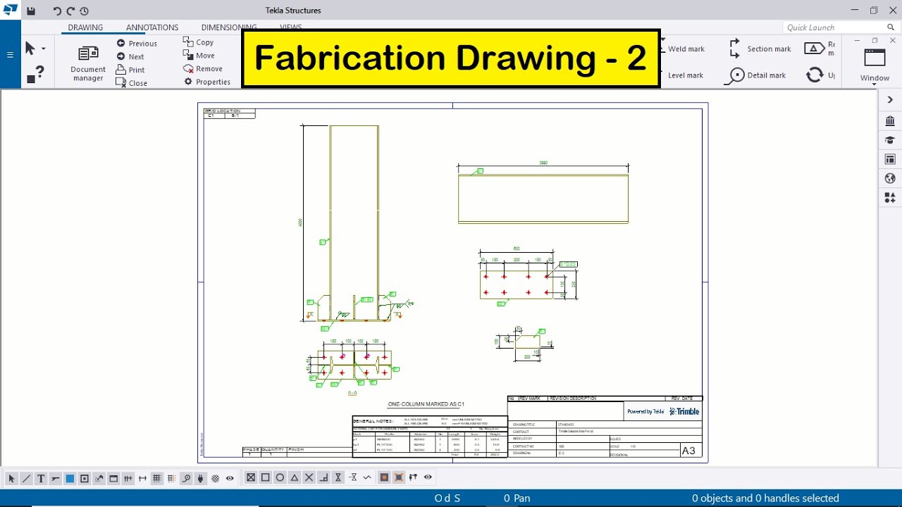 Tekla 2021 Tutorial 28 | Tekla Detailing | Fabrication Drawings