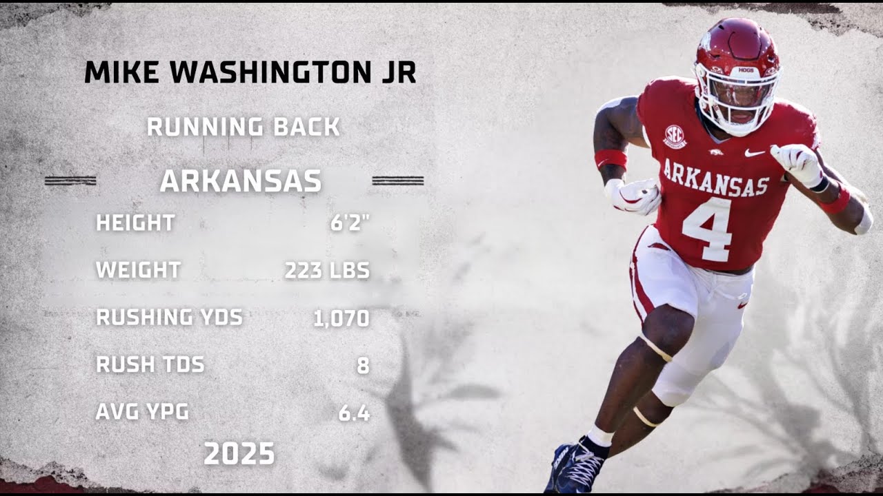 Potential Draft Steal Arkansas Runningback Mike Washington Jr. | 2026 NFL Draft Highlights |