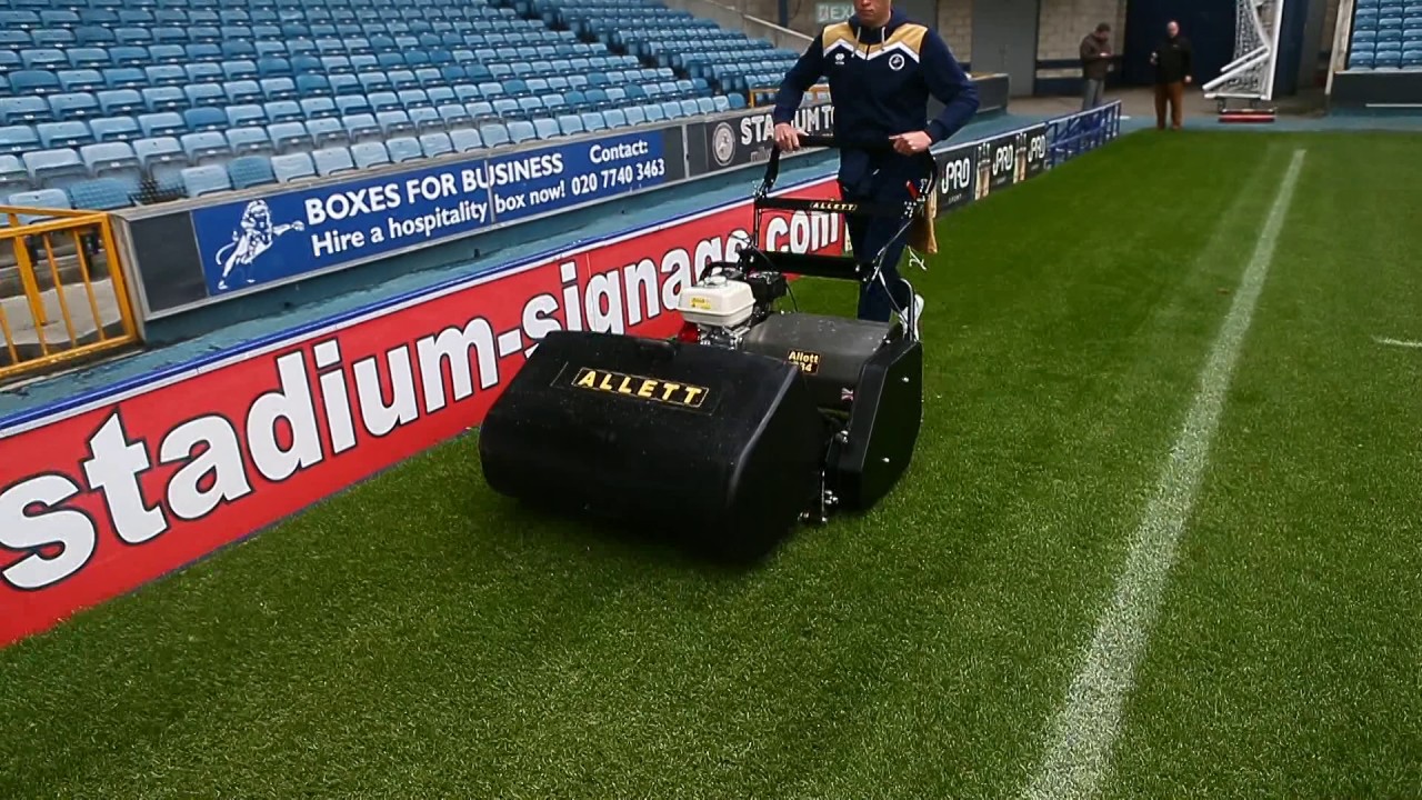 Millwall groundsman Charlie Burrage reviews the Allett C34 and Turf Rake cartridge