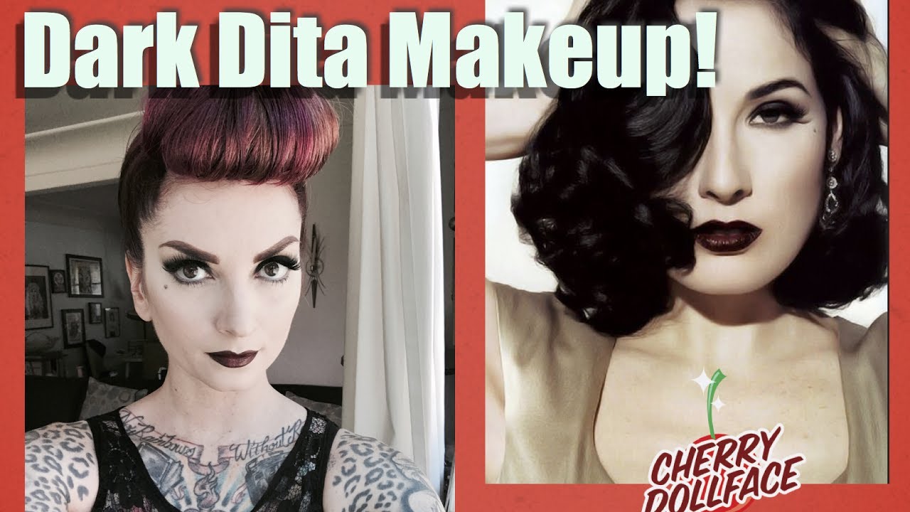 Dark Dita Von Teese Goth Vintage Makeup Tutorial by CHERRY DOLLFACE