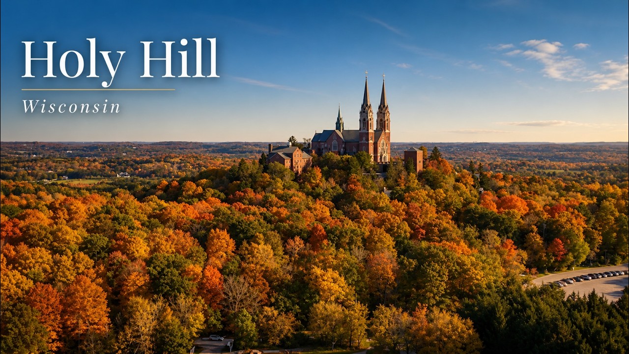 Holy Hill Wisconsin | Fall Aerial Views of the Basilica in Hubertus WI (4K Drone)