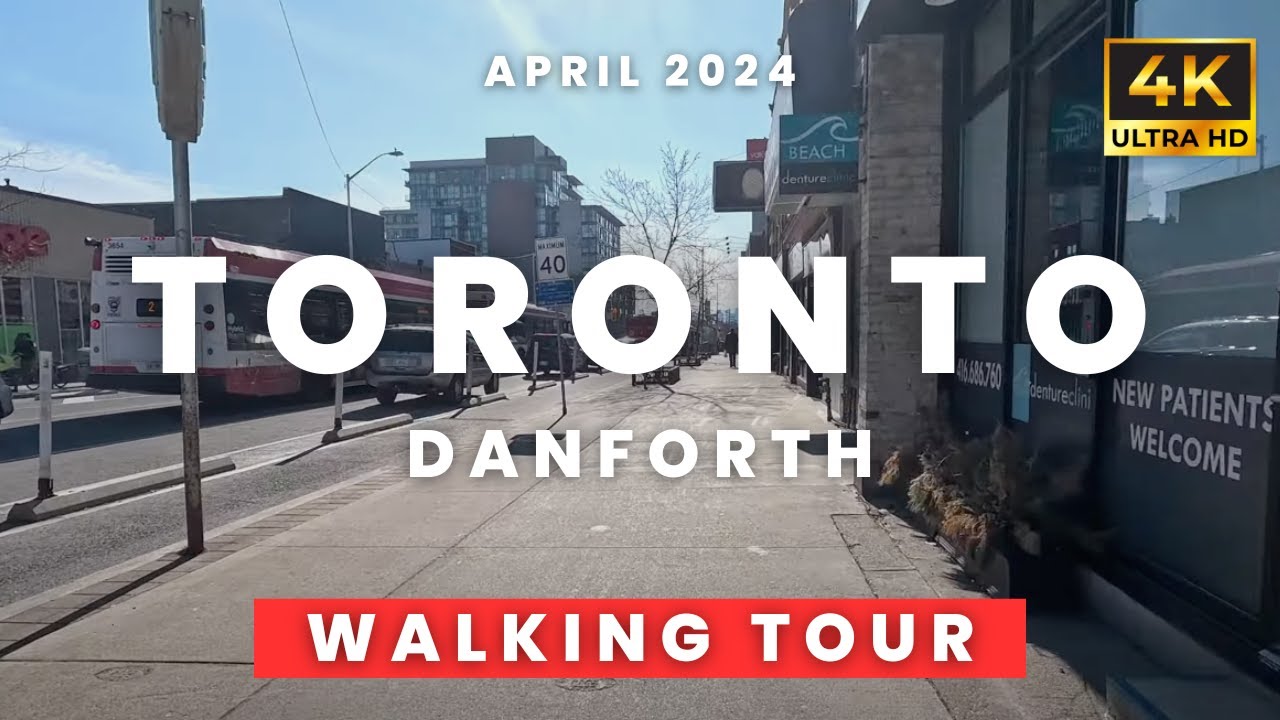 Walking Tour in Toronto, Canada🇨🇦 | Danforth from Victoria Park Avenue to Woodbine Avenue | POV 4K