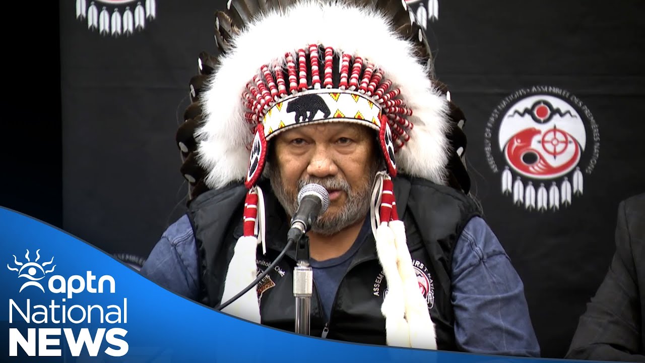 First Nation leaders hold news conference in support of Mathias Colomb Cree Nation | APTN News