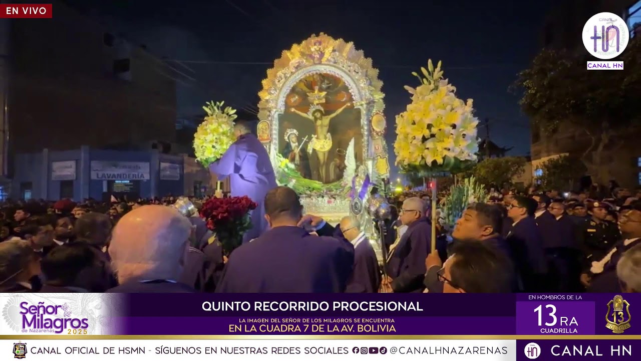 QUINTO RECORRIDO PROCESIONAL DEL SEÑOR DE LOS MILAGROS 2025 – MARTES 28 DE OCTUBRE