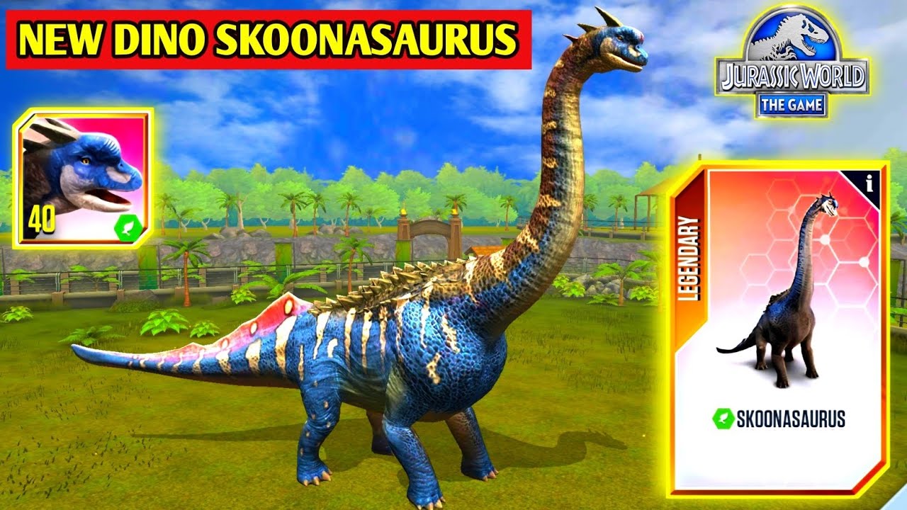 NEW DINO‼️ SKOONASAURUS FIRST LOOK & FULL BATTLE | JURASSIC WORLD THE GAME