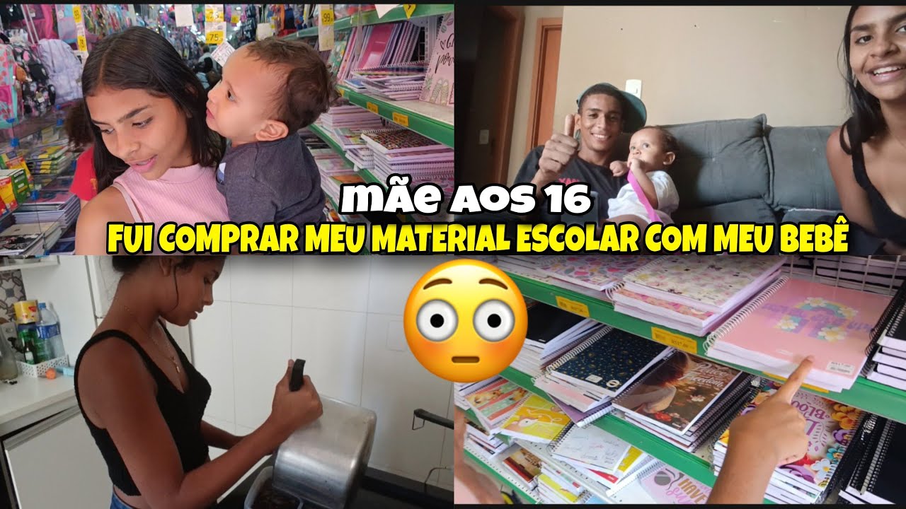 MÃE AOS 16 ANOS -/FUI COMPRA MEU MATERIAL ESCOLAR COM MEU BEBÊ 😳🧑‍🧑‍🧒