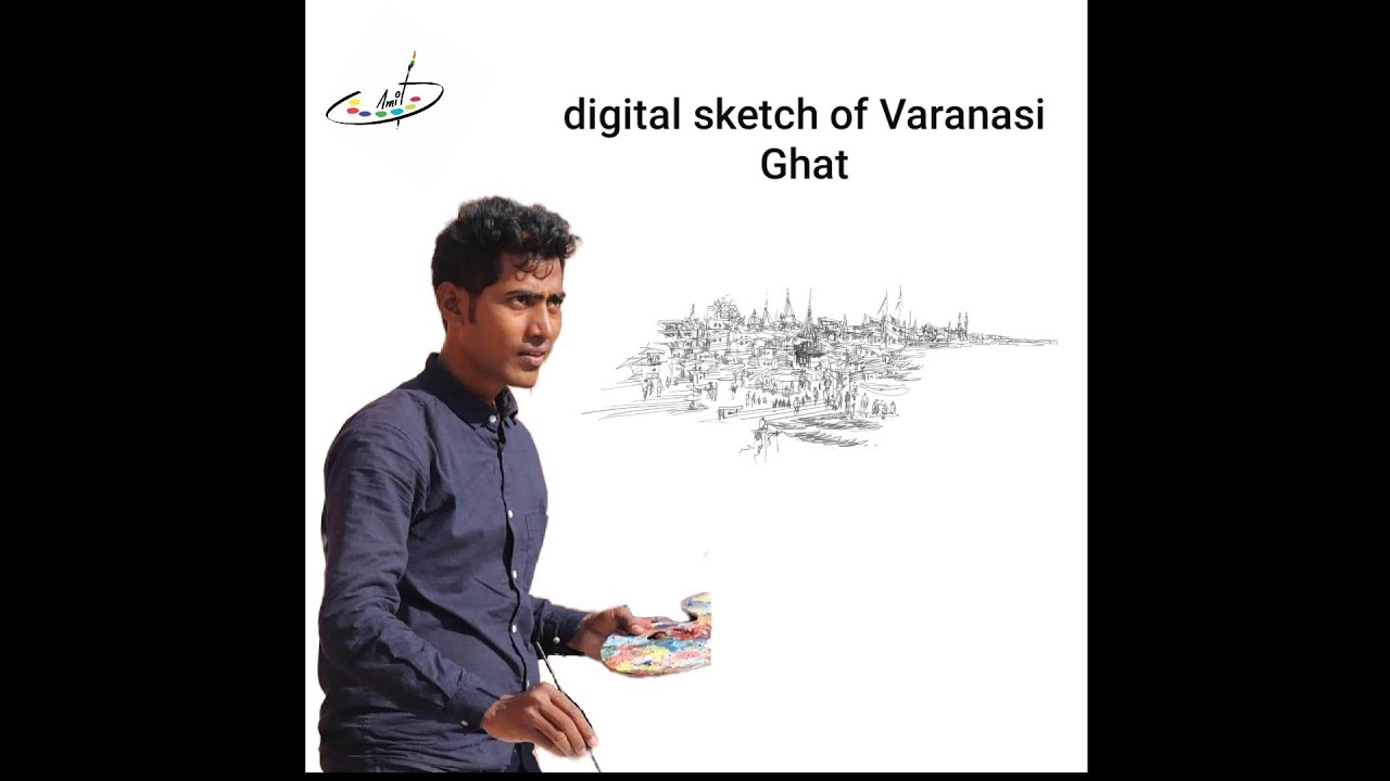 #Varanasi # Varanasighat #sketch #वाराणसी घाट #digitalsketching  #amitartist