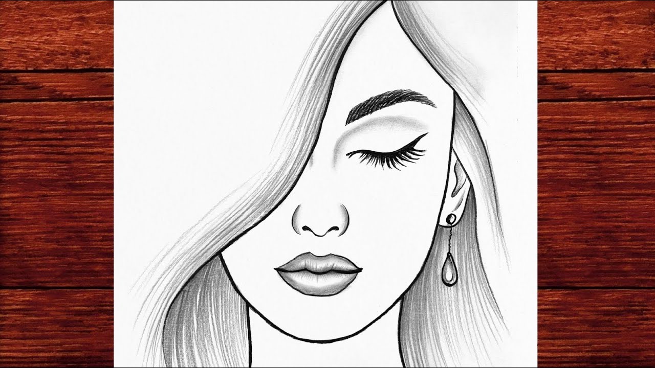 Beautiful Girl Face Drawing Tutorial - Easy Pencil Sketch for Beginners