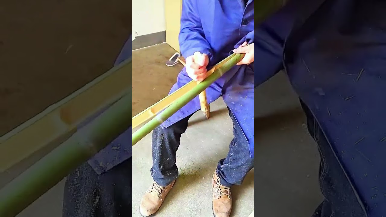 Weaving bamboo mats 