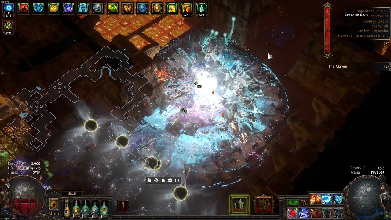 Poe 3.16 occultist Frostbolt IceNova Phoenix t16 showcase (Mageblood)