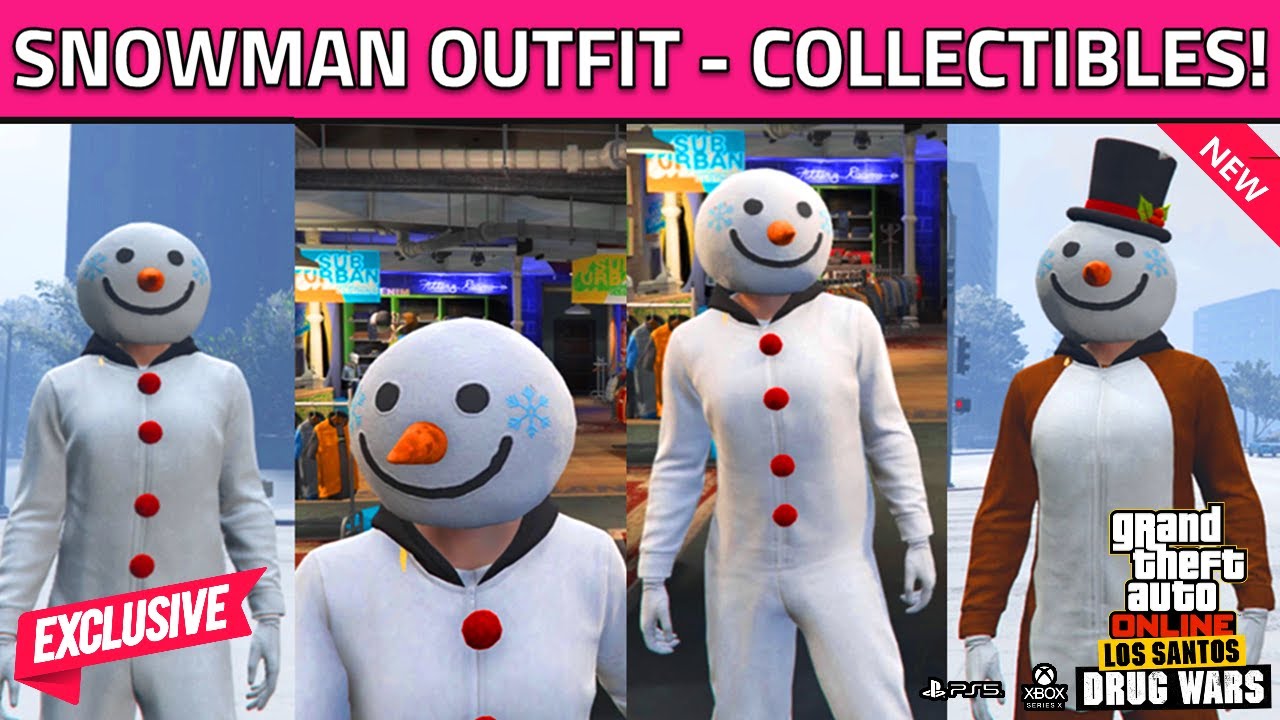 How To Get SNOWMAN Outfit in GTA 5 Online! Find Snowman Collectibles Locations Map Christmas Unlock