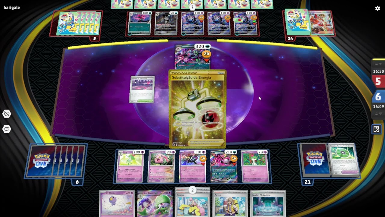 Grimm com 1810 de ranking no PTCG Live