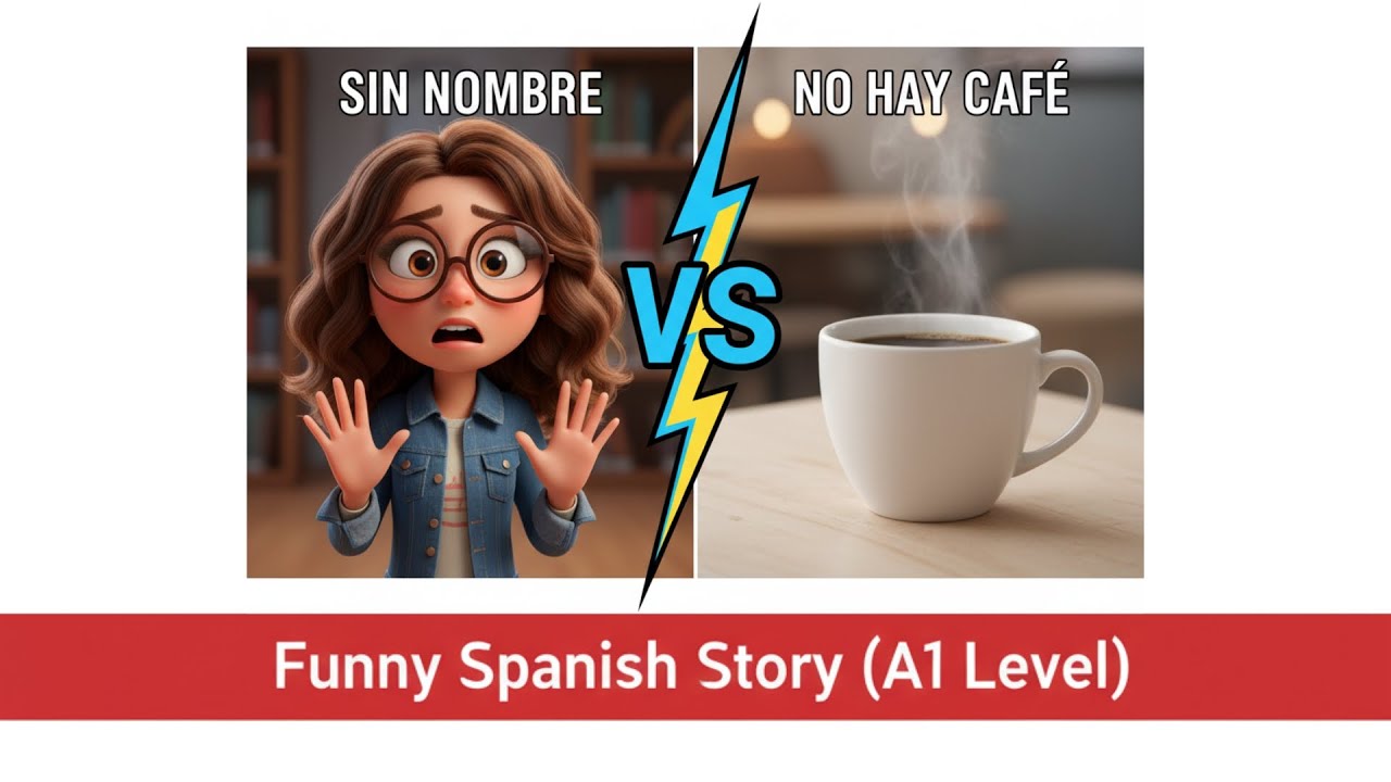 Sin nombre, no hay café ☕️🇪🇸 Funny Spanish Story for Beginners (A1)