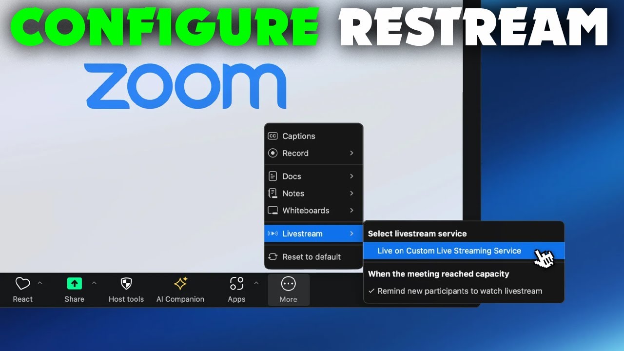 How to configure restream with zoom