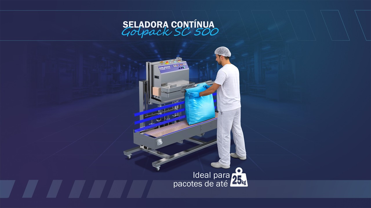 Seladora vertical para pacotes até 25kg