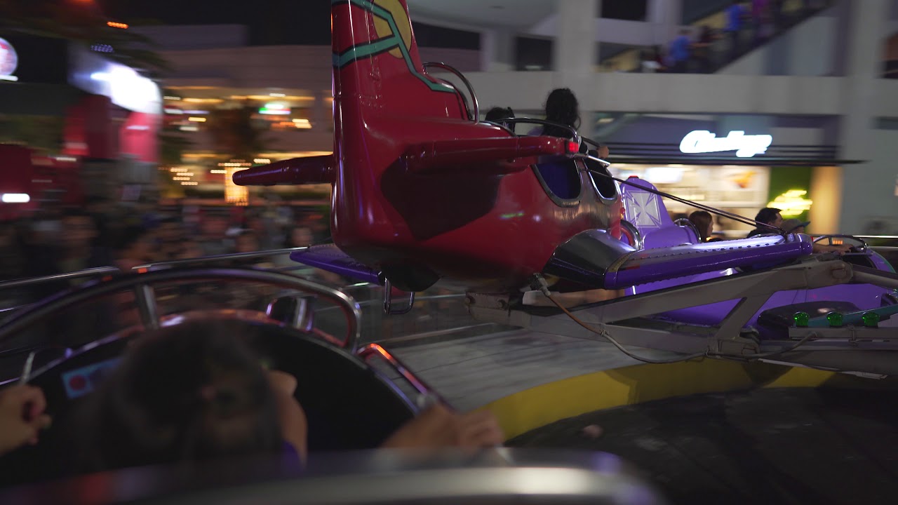 Philippines, SM MOA, BARN STORMER carousel ride @ night