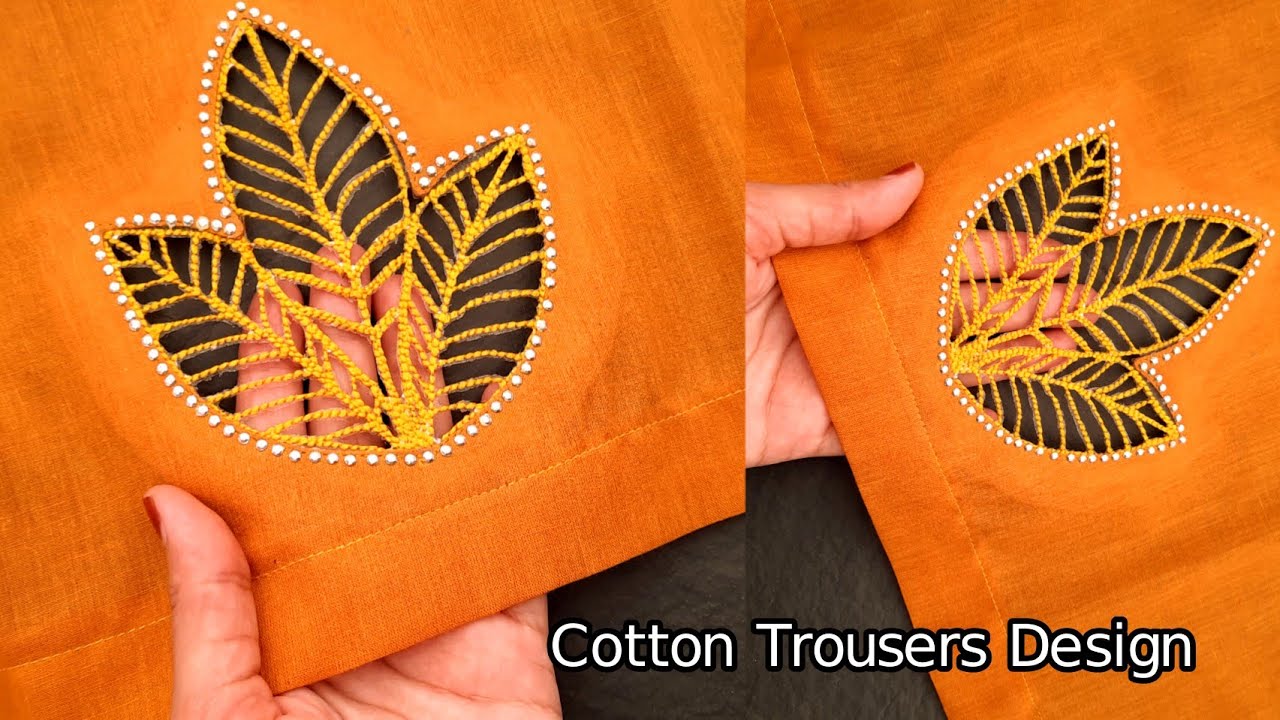 Trendy And Unique trousers Design _ Eid Dress Design _ Cotton Trouser Cutwork embroidery Design