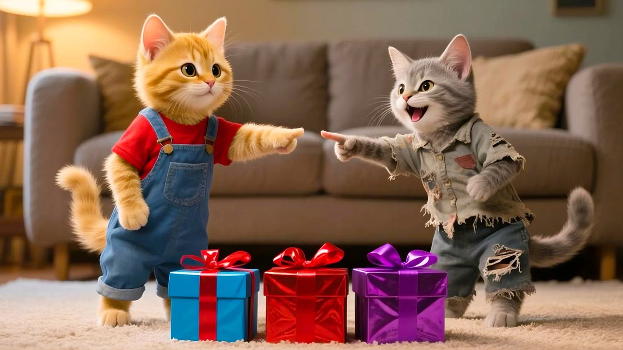 Ginger Kitten Can’t Decide Which Toy to Choose for a Homeless Kitten 🐱🎁