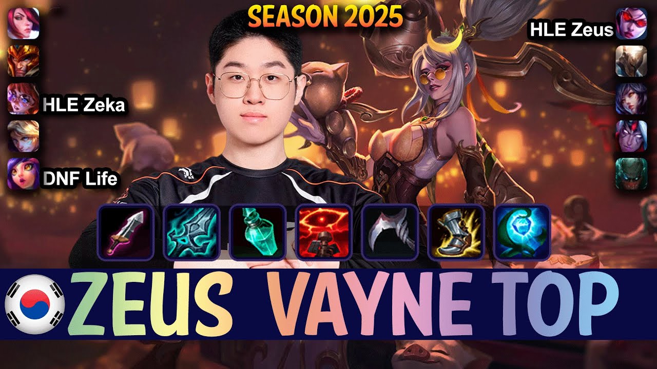 HLE Zeus VAYNE vs FIORA Top - Patch 25.15 KR Ranked | lolrec