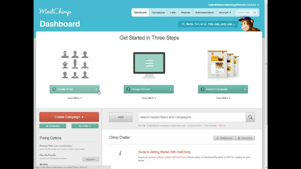 Mailchimp Email Newsletter Setup