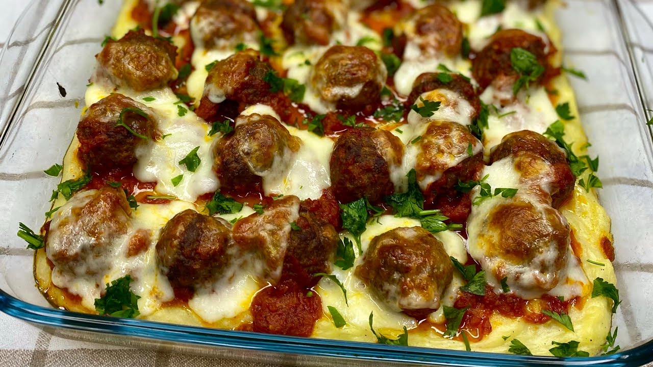 🔥Bomba Ana Yemek Fırında Patates Püreli Soslu Köfte Tarifi 🤌🏻lezzetli ve doyurucu ana yemek 