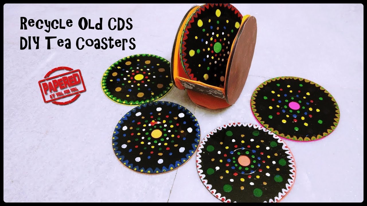 Recycle Old CDs | Tea Coasters from Old CDs | Home Decor Idea | Papered