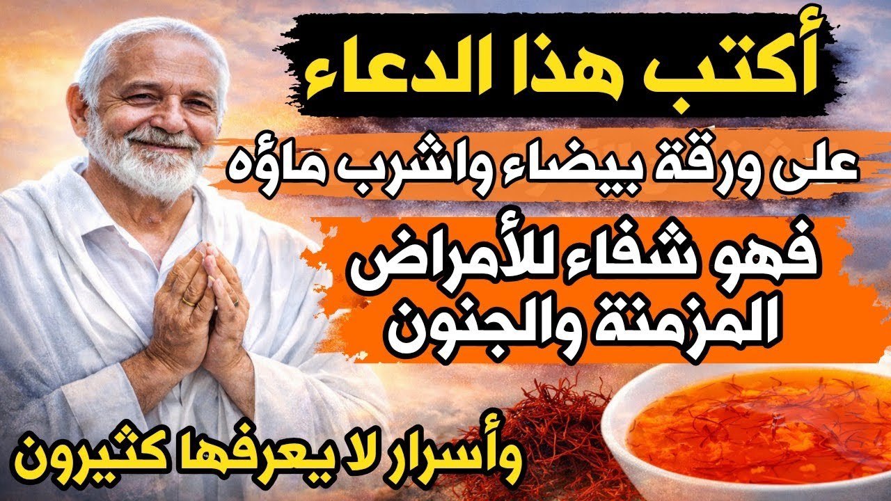 أكتب هذا الدعاء على ورقة بيضاء باب عظيم من أبواب الشفاء ! للأمراض المزمنة والمستعصية ( مجربة)