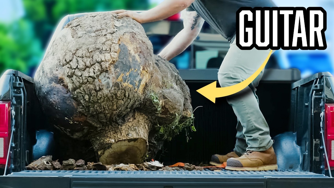 Turning a 1,000lbs burl into a 10lbs guitar