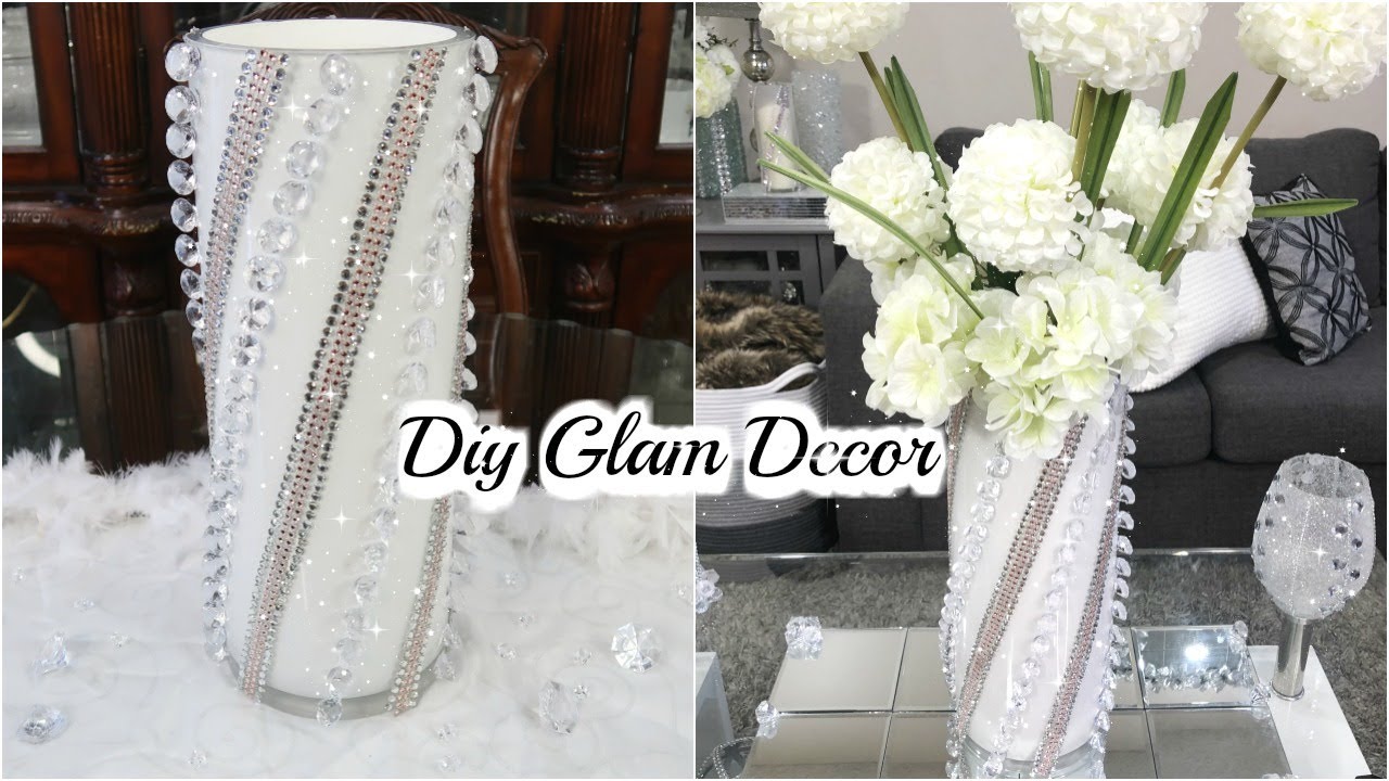 DIY DOLLAR STORE GLAM DECOR VASE | DIY GLAM HOME DECOR FOR SPRING/SUMMER 2020