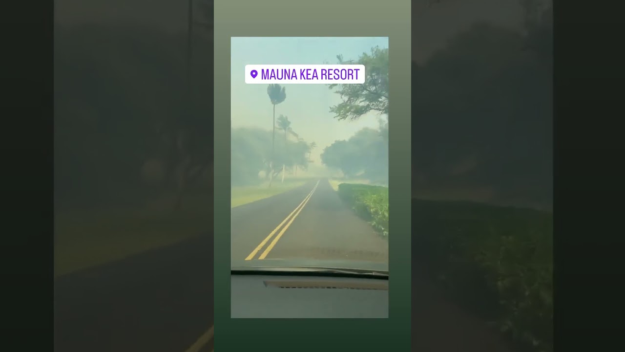 Mauna Kea Beach Drive smoky due to brush fire on Aug. 8, 2023