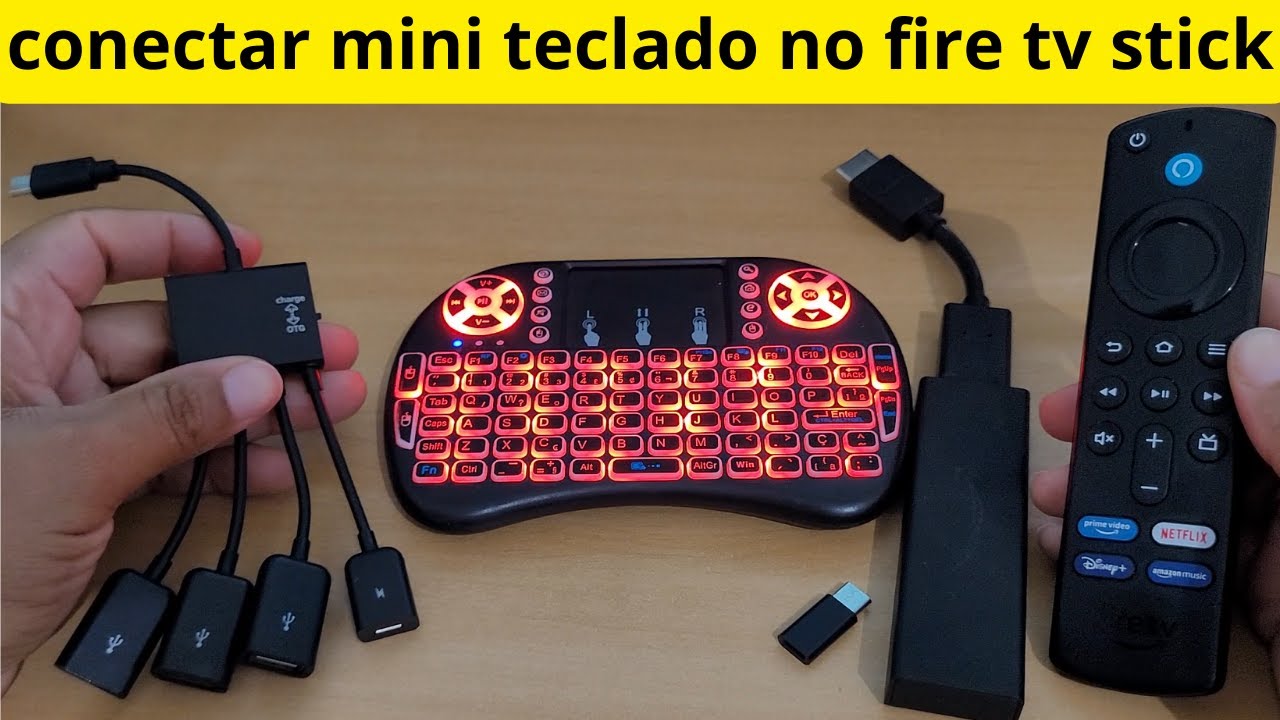 como conectar mini teclado no fire tv stick cabo otg 4 portas usb