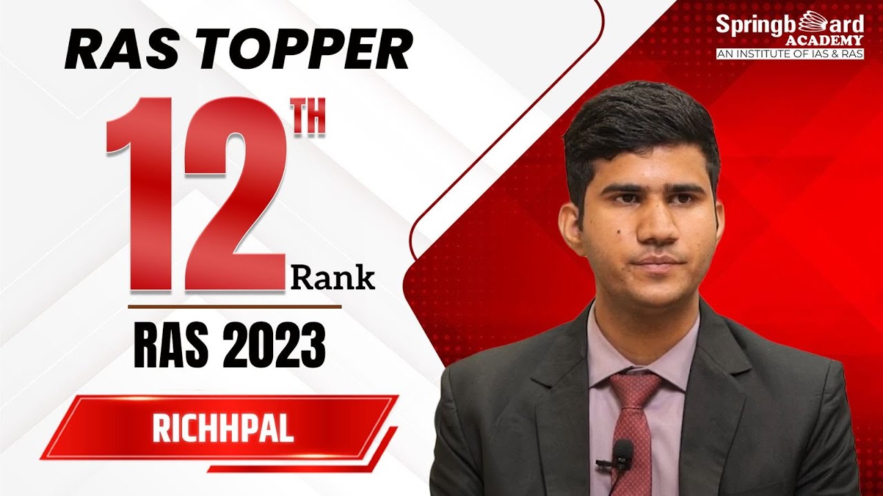 Mr. Richhpal | RAS-2023 | Rank-12 | Mock Interview | SpringBoard Academy